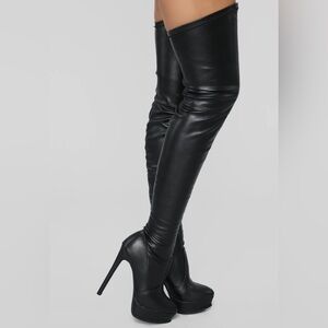 Black Platform Over-the-Knee Boots